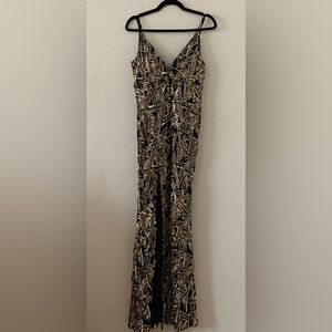 ANGL Black Gold Sequined Holiday Dress Used